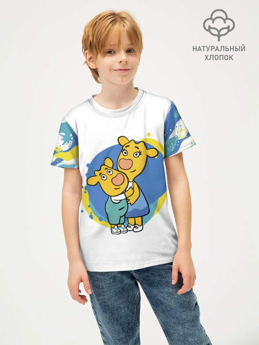 Детская футболка хлопок / Оранжевая корова BoWhite