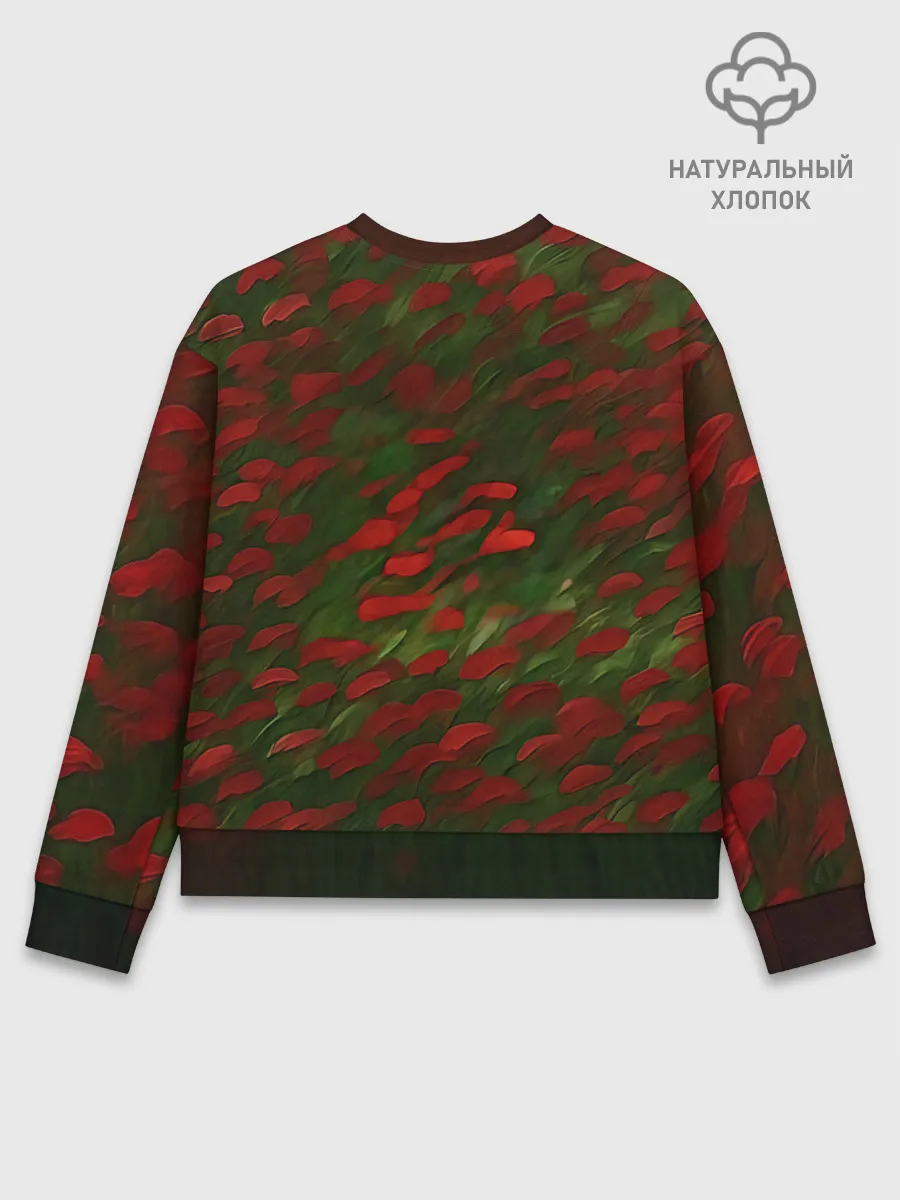 Женский свитшот базовый хлопок / CatRedGreen