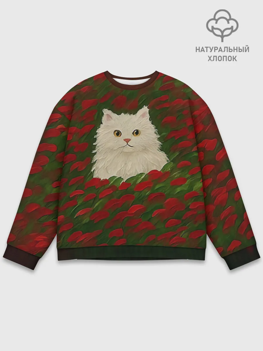 Мужской свитшот база хлопок / CatRedGreen