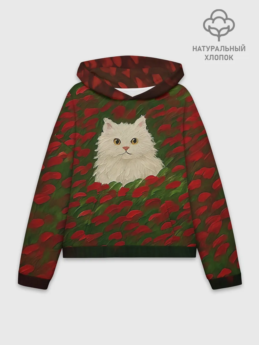 Худи женский оверсайз хлопок / CatRedGreen