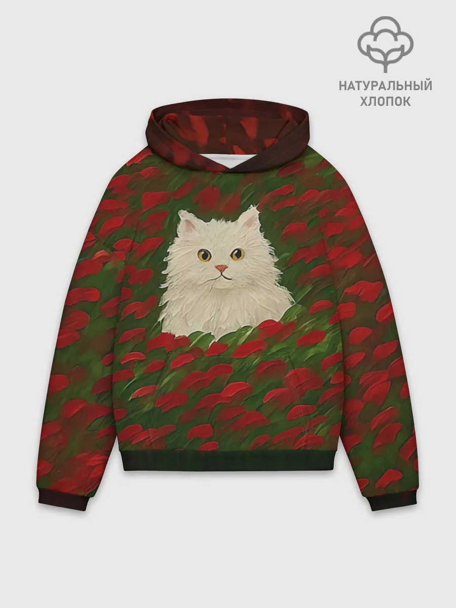 Худи мужской оверсайз хлопок / CatRedGreen