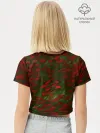Футболка для девочки укороченная базовая хлопок / CatRedGreen53637