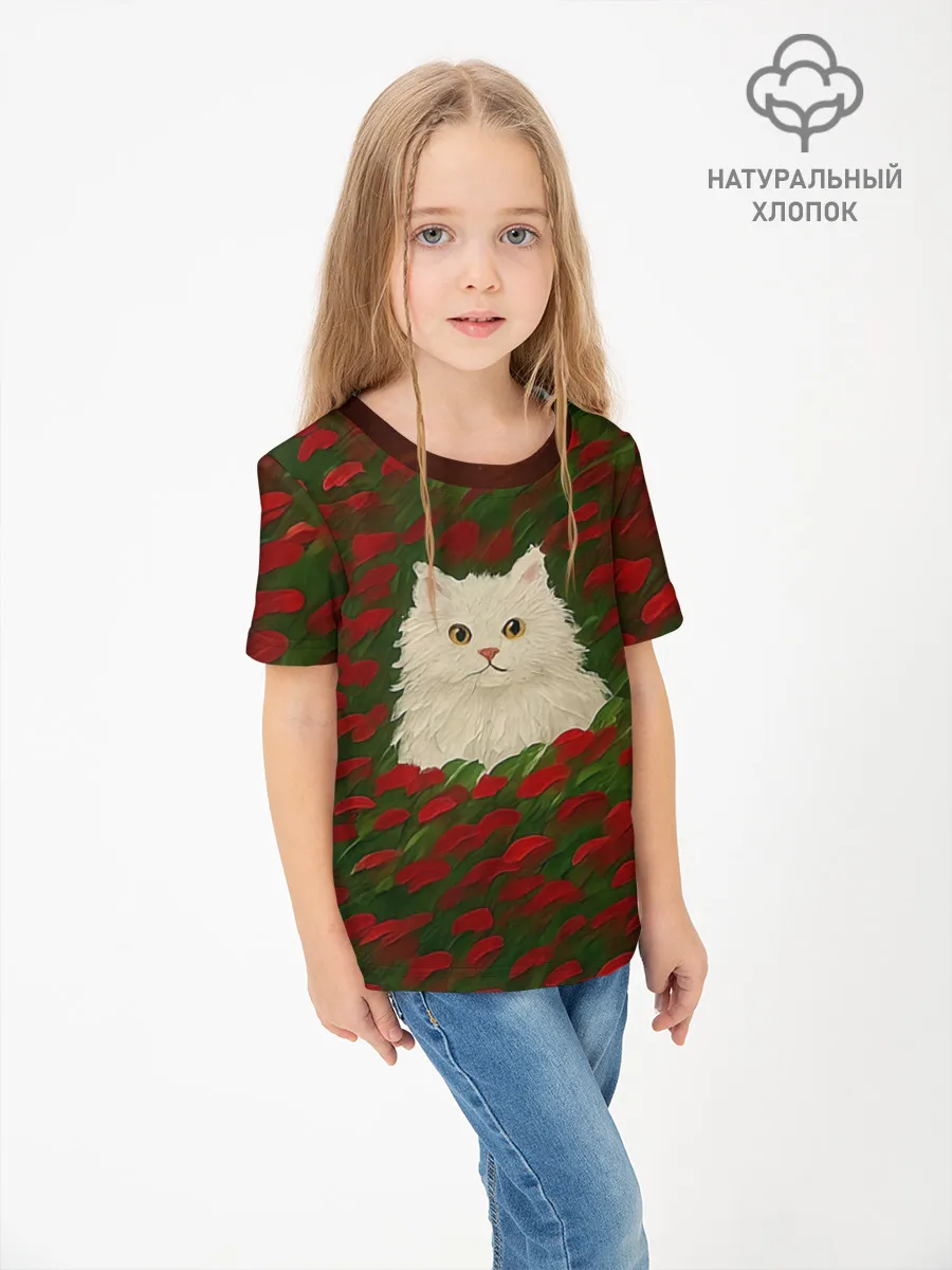 Детская футболка хлопок / CatRedGreen