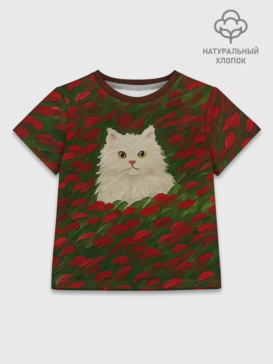 Детская футболка хлопок / CatRedGreen