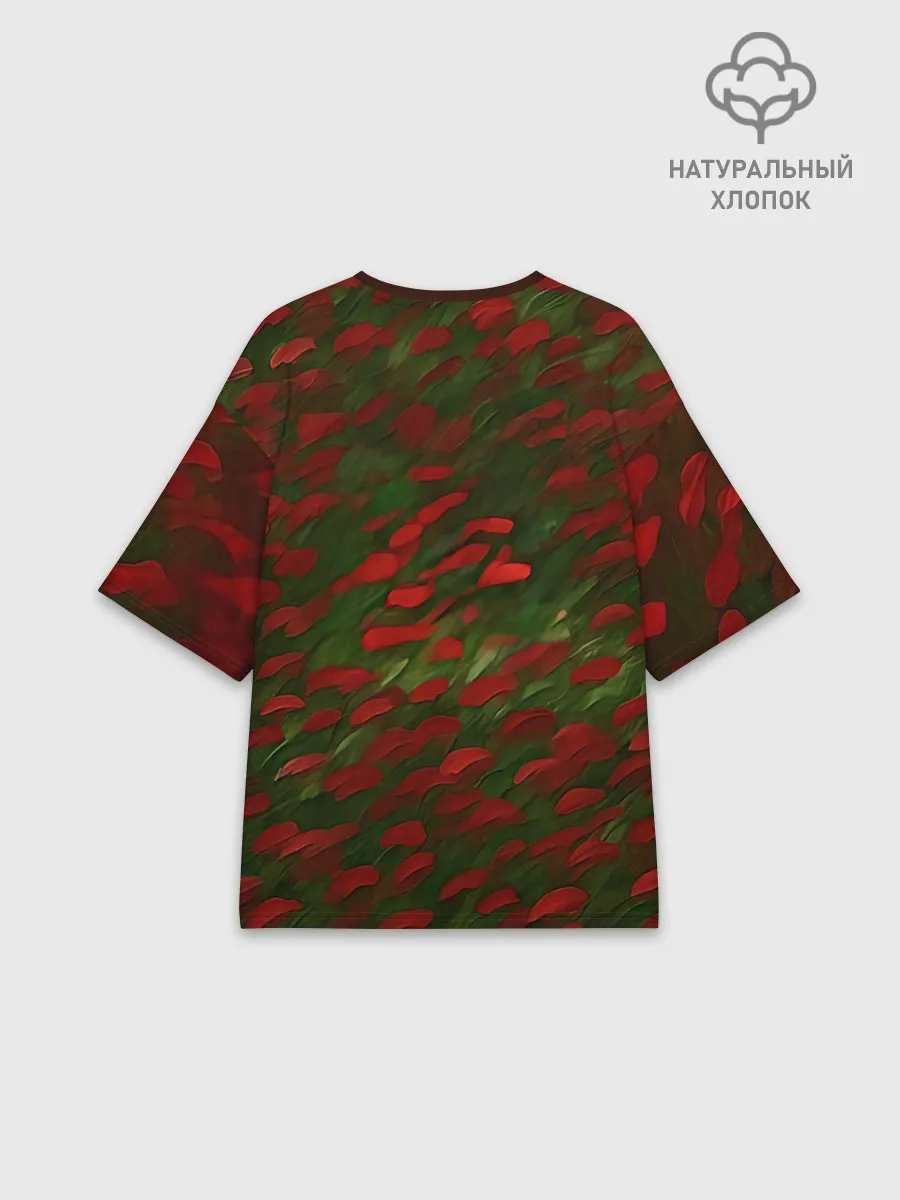 Футболка женская оверсайз премиум / CatRedGreen53637