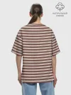 Женская футболка оверсайз хлопок / Полоска Retro_brown