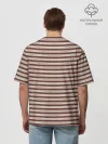 Мужская футболка оверсайз хлопок / Полоска Retro_brown