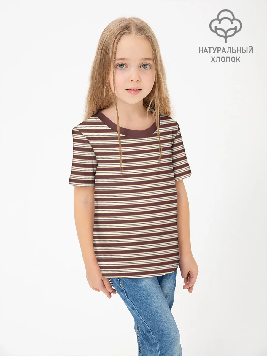 Детская футболка хлопок / Полоска Retro_brown