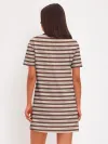 Женское платье хлопок / Полоска Retro_brown