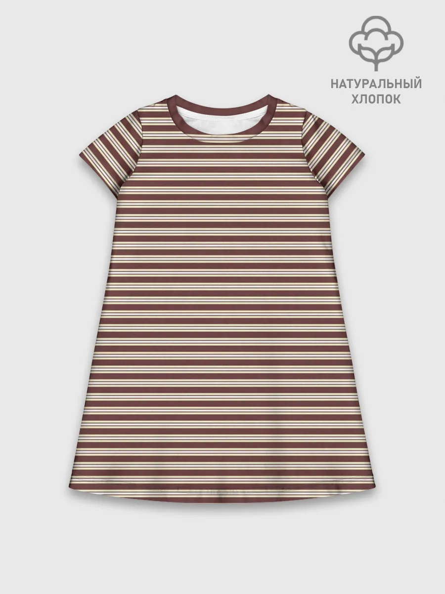 Детское платье хлопок / Полоска Retro_brown