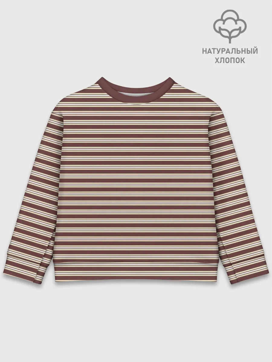 Детский свитшот хлопок / Полоска Retro_brown