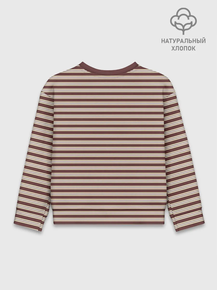 Детский свитшот хлопок / Полоска Retro_brown