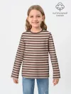 Детский лонгслив хлопок / Полоска Retro_brown