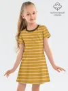 Детское платье хлопок / Полоска Ретро жёлтая