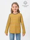 Детский лонгслив хлопок / Полоска Ретро жёлтая
