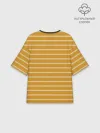 Женская футболка оверсайз хлопок / Полоска Ретро жёлтая