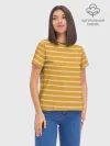 Женская базовая футболка хлопок / Полоска Ретро жёлтая