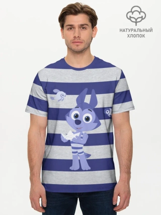 Мужская базовая футболка хлопок / Цветняшки BlueStrips
