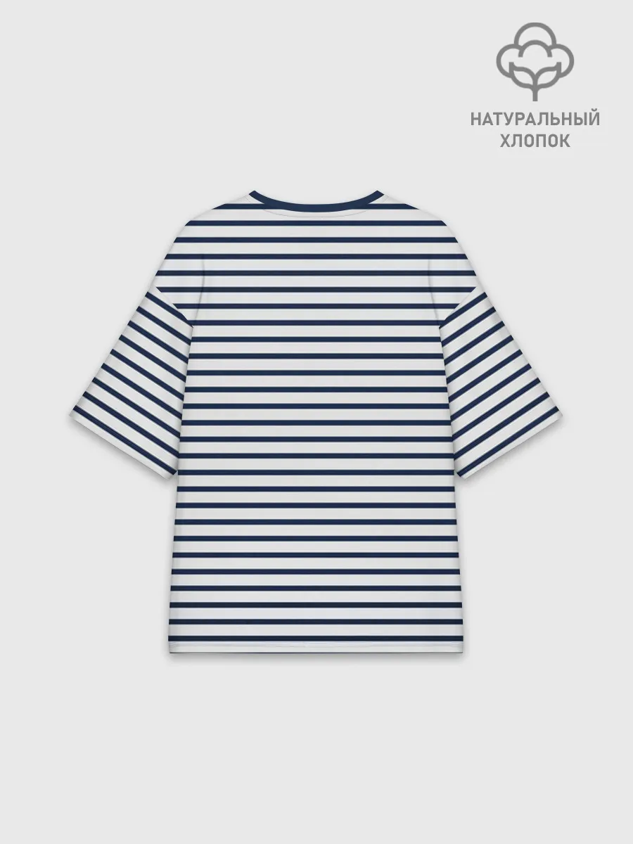 Женская футболка оверсайз хлопок / Тельняшка