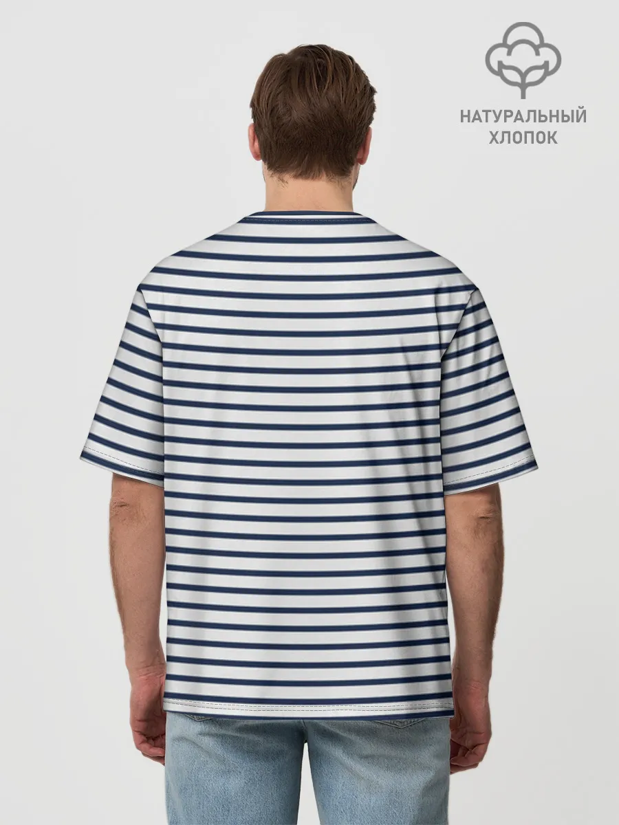 Мужская футболка оверсайз хлопок / Тельняшка