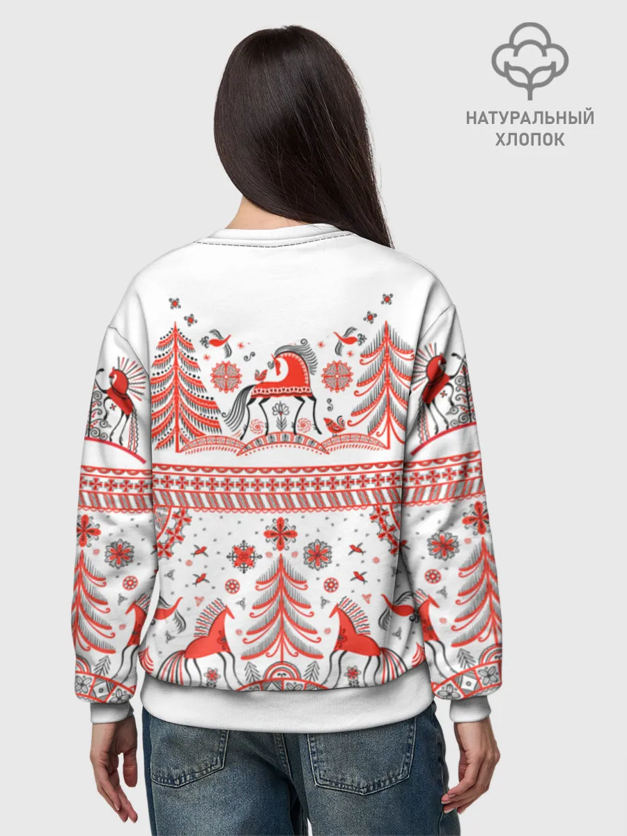 Женский свитшот базовый хлопок / MezenHorse woman