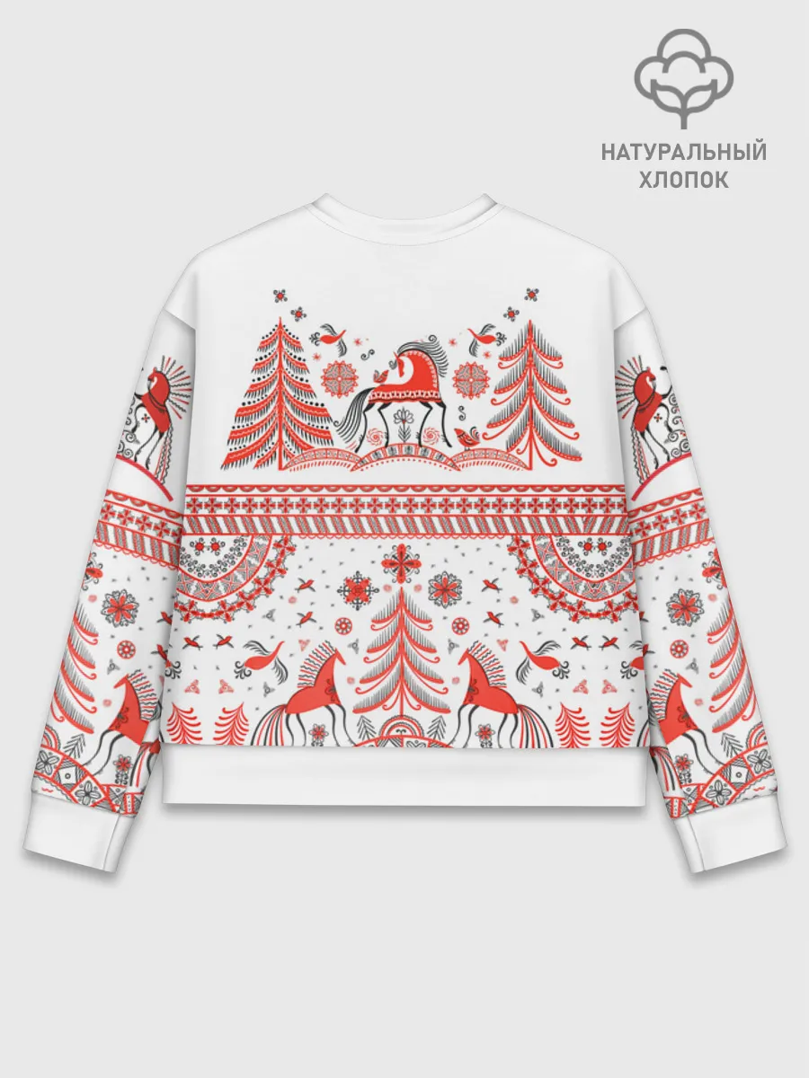 Женский свитшот базовый хлопок / MezenHorse woman