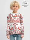 Детский лонгслив хлопок / Мезенская роспись Horse kids