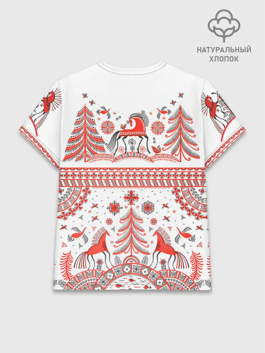 Женская базовая футболка хлопок / MezenHorse woman