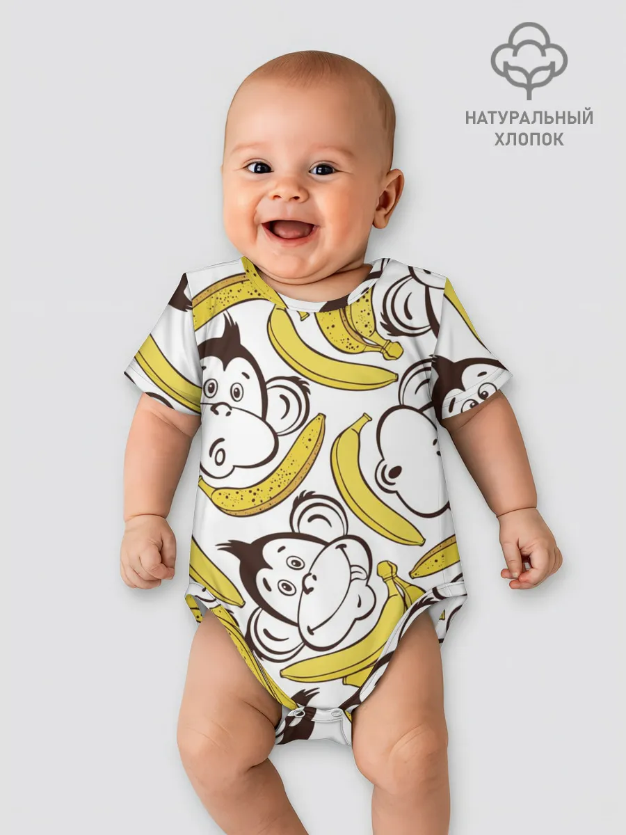 Детское боди / Обезьянки и бананы