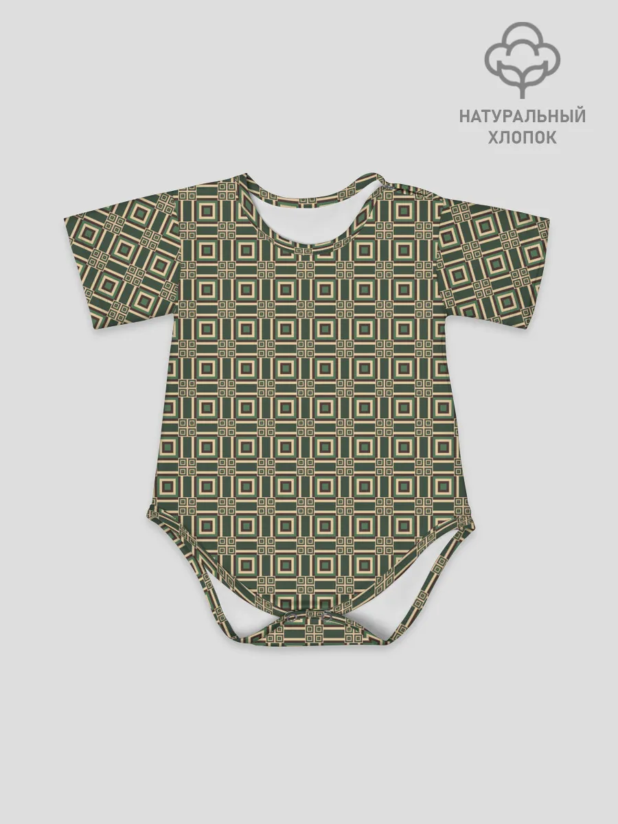 Детское боди / Абстракция из зеленых квадратов
