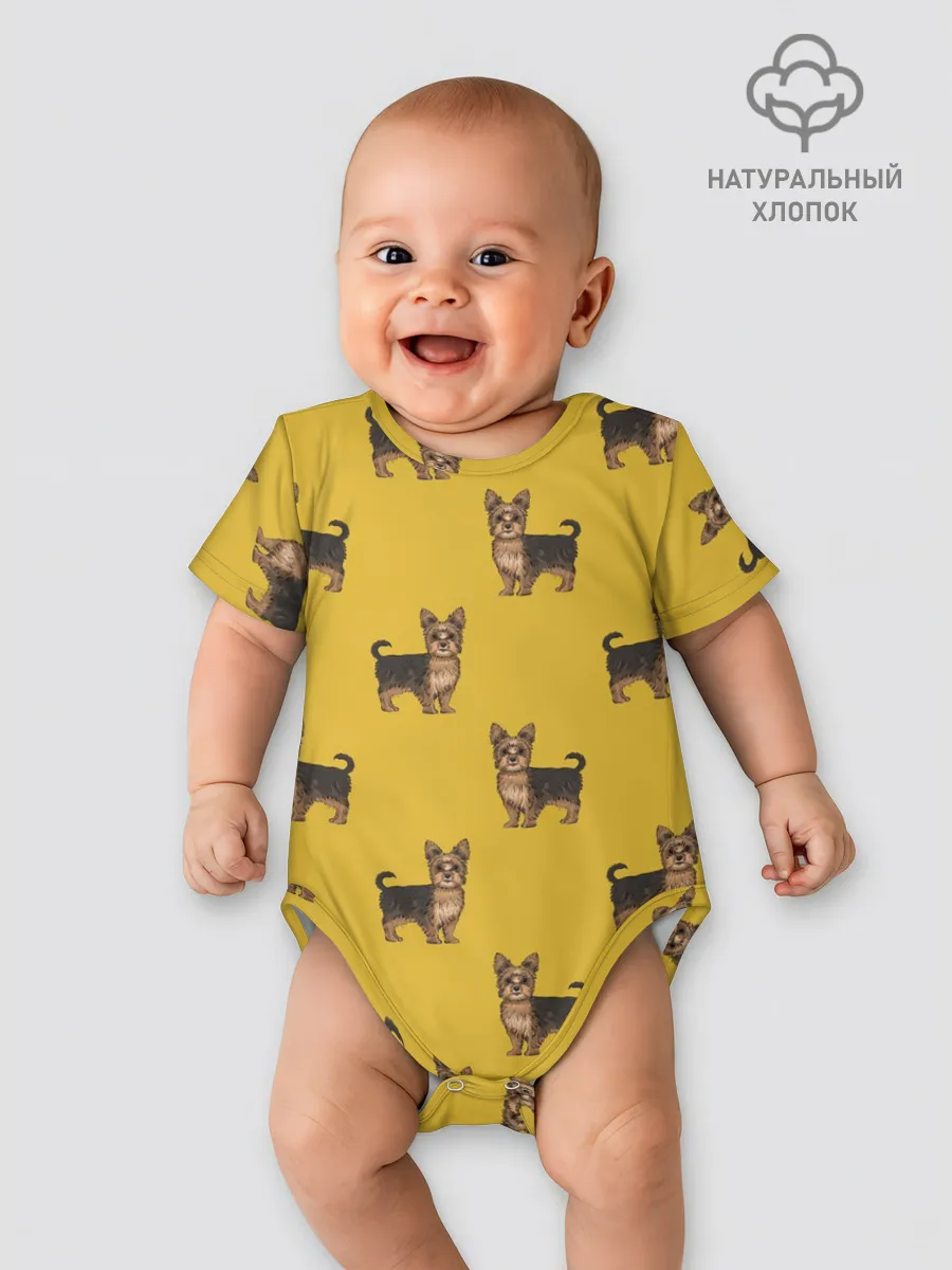 Детское боди / Йоркширский терьер паттерн