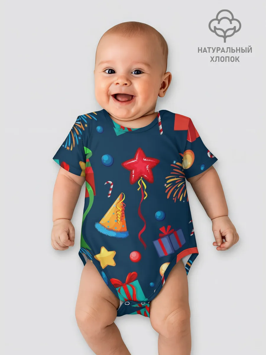 Детское боди / Новогодний Паттерн!