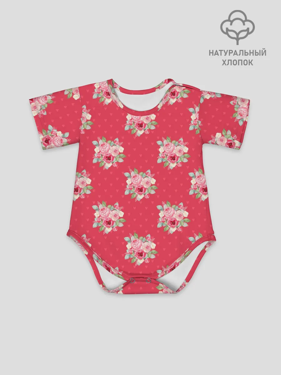 Детское боди / Красные цветы розы
