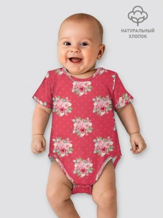 Детское боди / Красные цветы розы