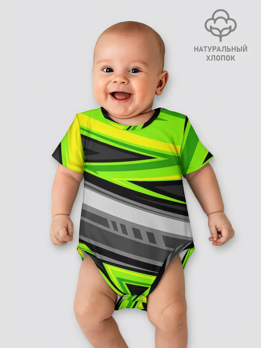 Детское боди / Зеленые линии