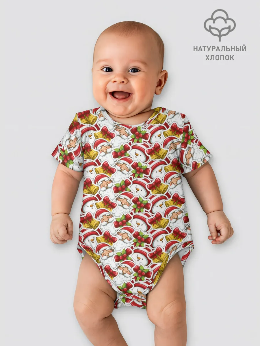 Детское боди / Дед Мороз и Снеговик