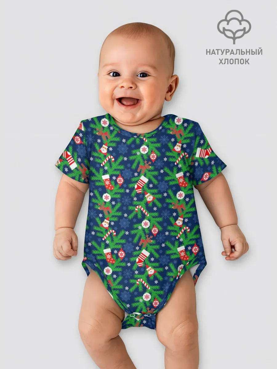 Детское боди / Новогодние Игрушки на Ёлке