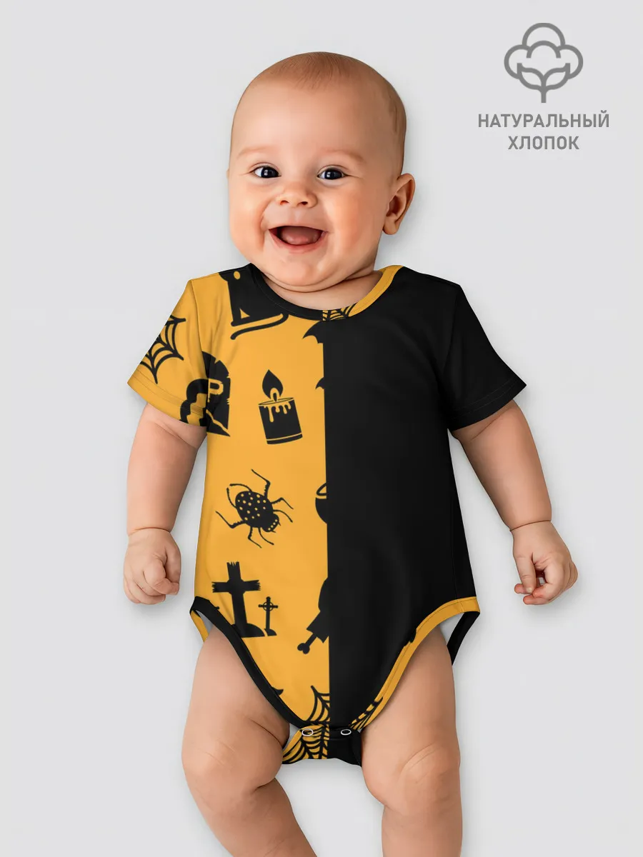 Детское боди / ЧЕРНО-ОРАНЖЕВЫЙ ХЭЛЛОУИН