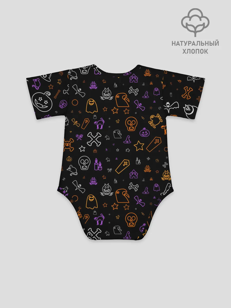 Детское боди / ХЕЛЛОУИН ПАТТЕРН НЕОН / HALLOWEEN NEON