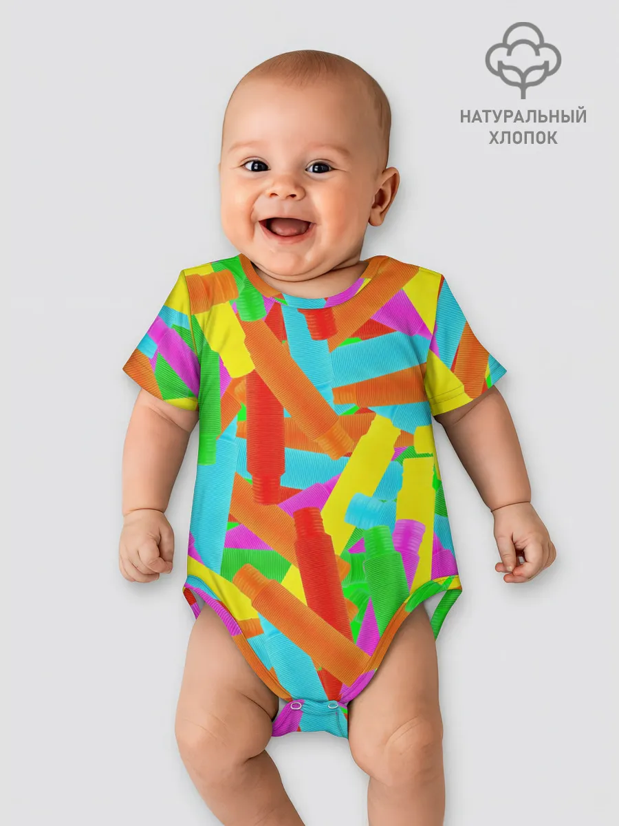 Детское боди / Фон Цветные трубки Pop Tubes, Поп тубус