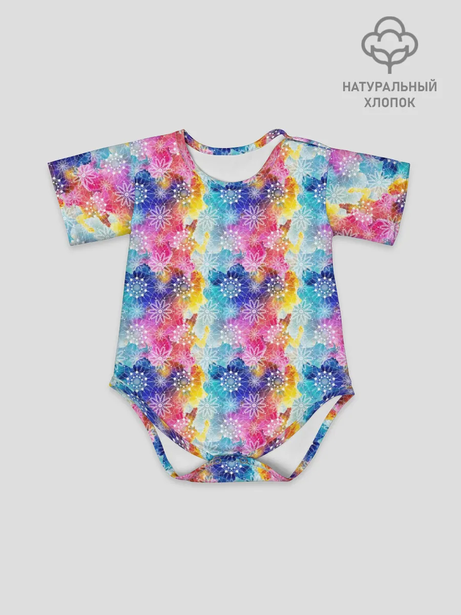 Детское боди / Радужные Снежные Узоры