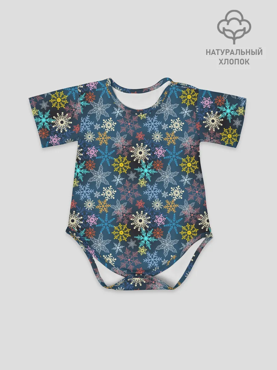 Детское боди / Красочные Снежинки