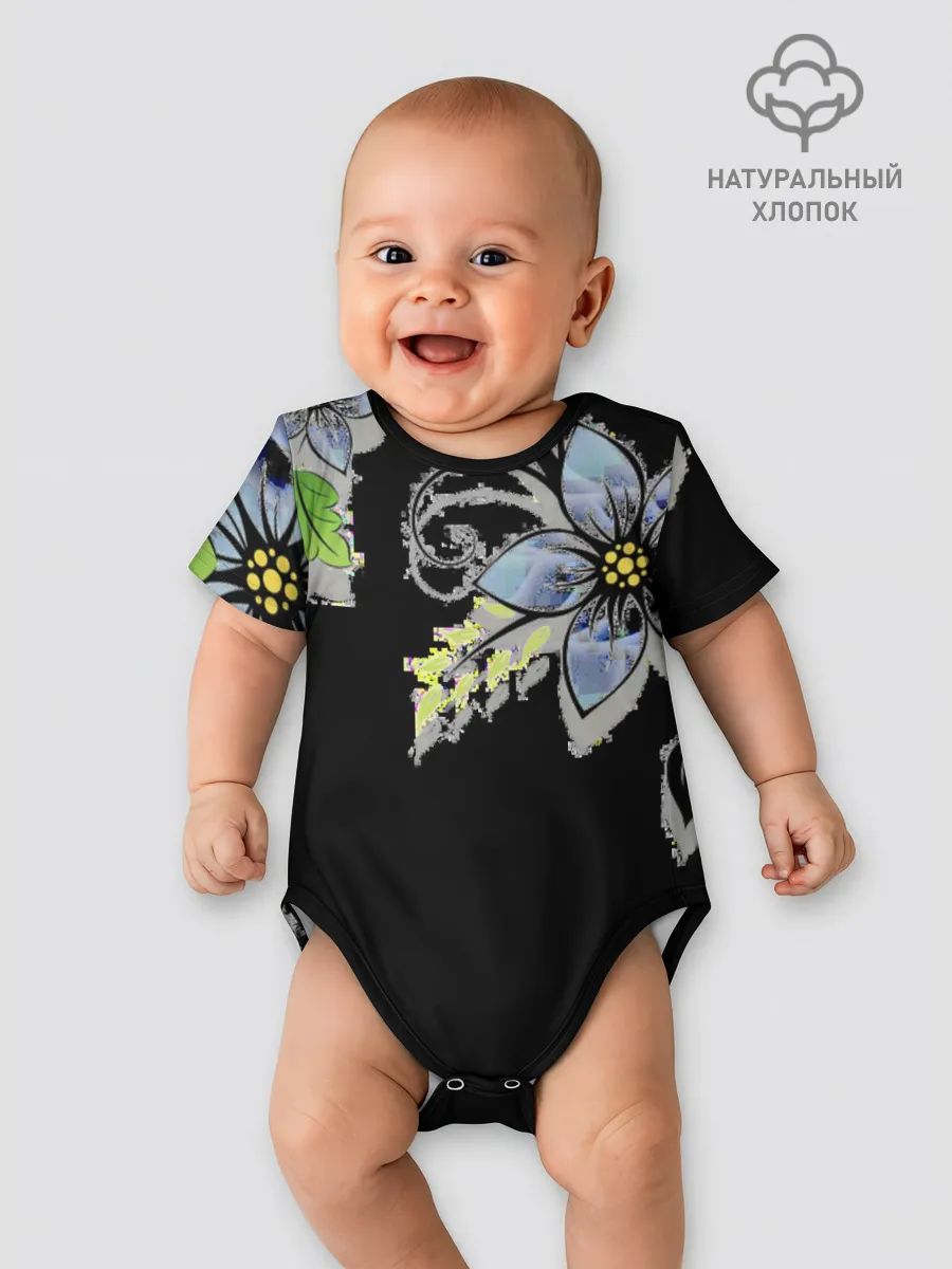 Детское боди / Цветочная композиция с бабочками