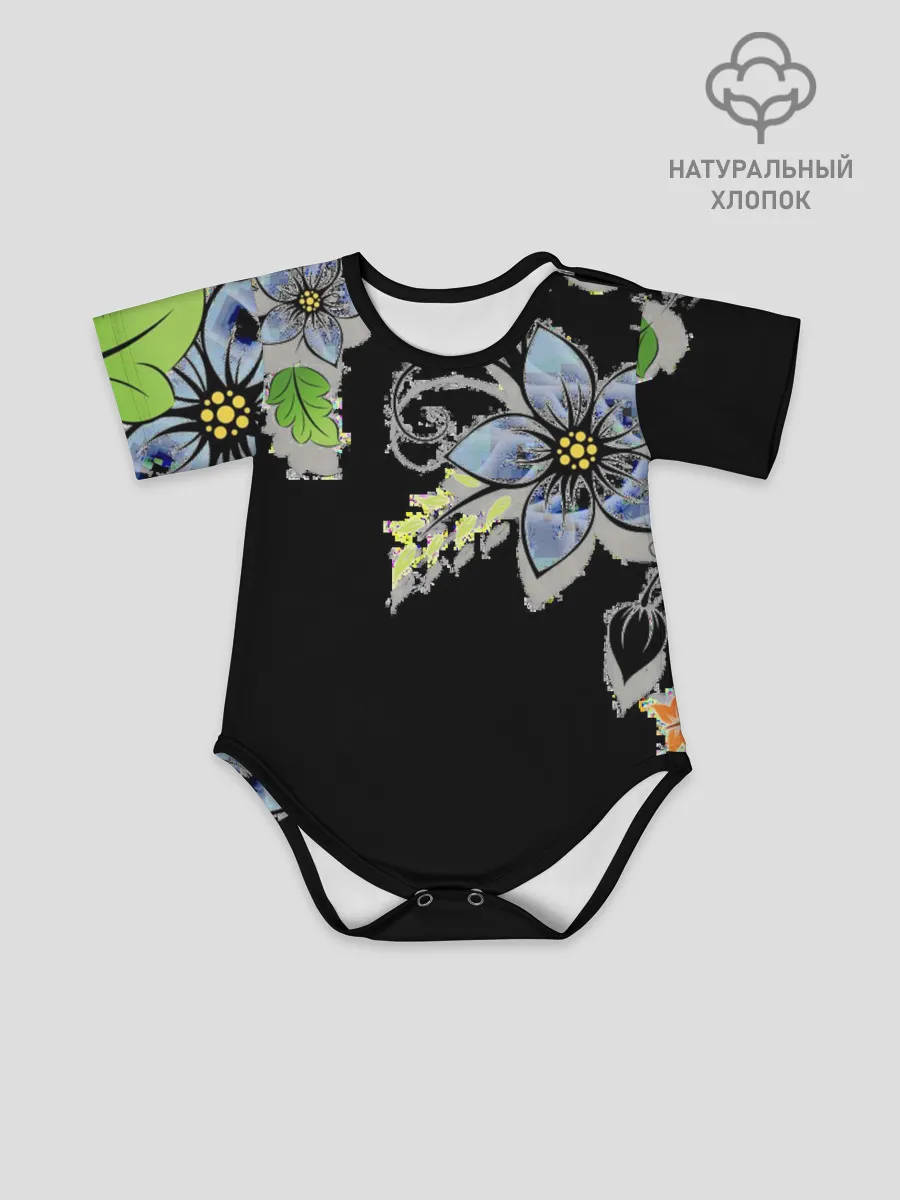 Детское боди / Цветочная композиция с бабочками