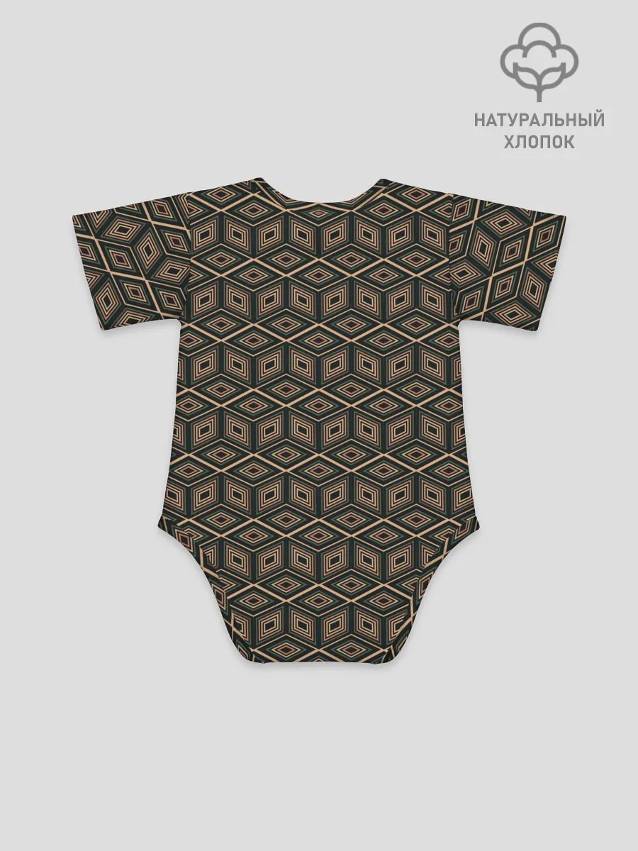 Детское боди / Абстракция из квадратов и ромбов