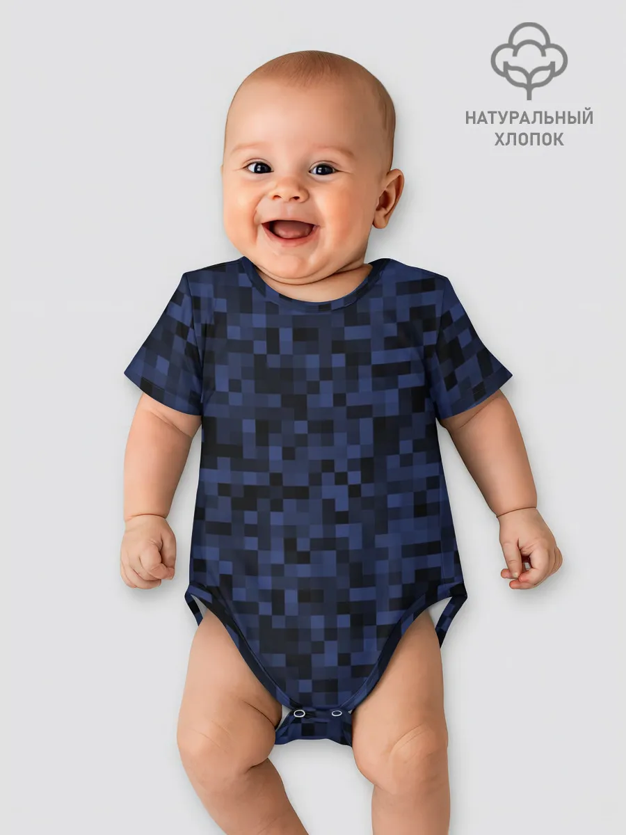 Детское боди / Темная пиксельная абстракция