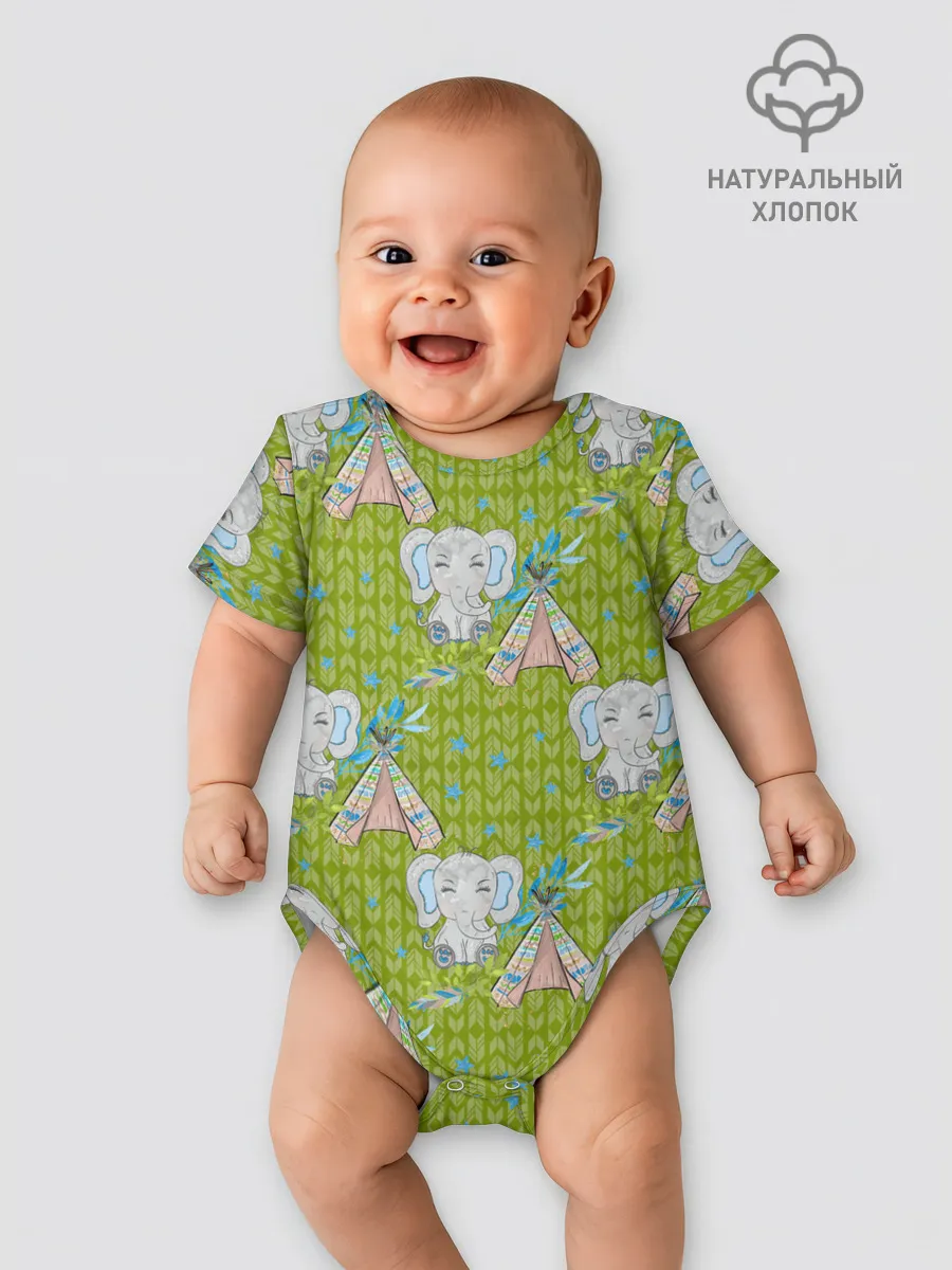 Детское боди / Слоник и вигвам