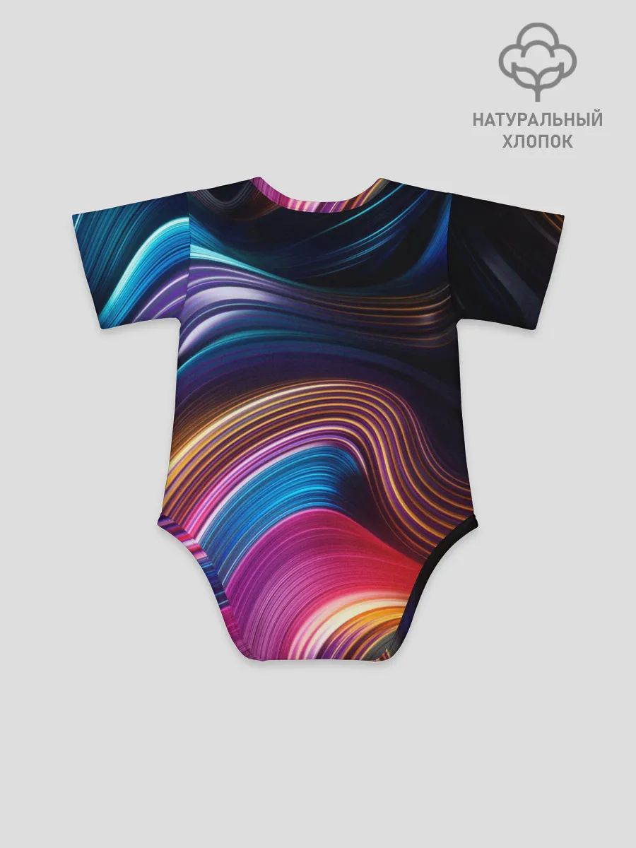 Детское боди / Цветные неоновые волны