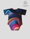 Детское боди / Цветные неоновые волны