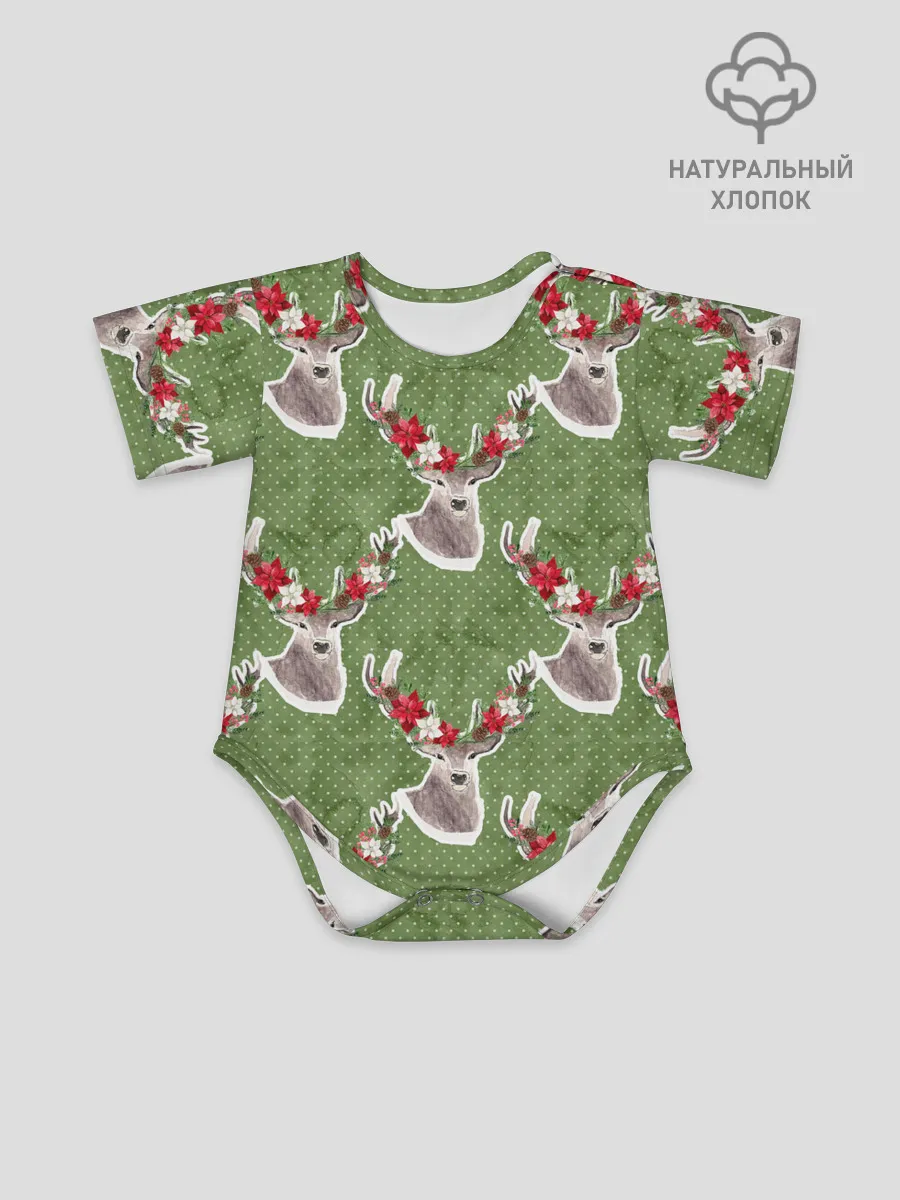 Детское боди / Новогодние олени 2022